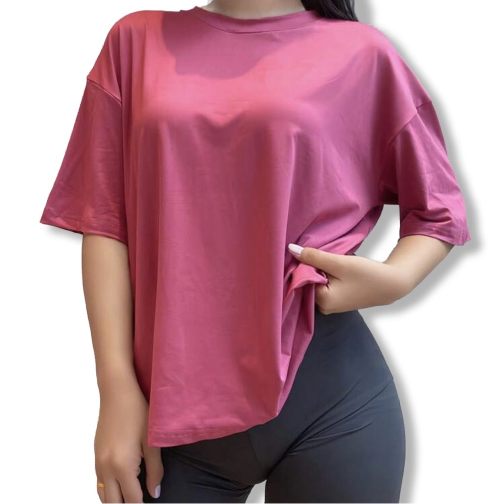 SHEIN 3 Pack Oversize T Shirt Casual Pink, White , Brown LG 8-10
